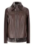 Desa 1972 detachable-gilet leather jacket - Brown