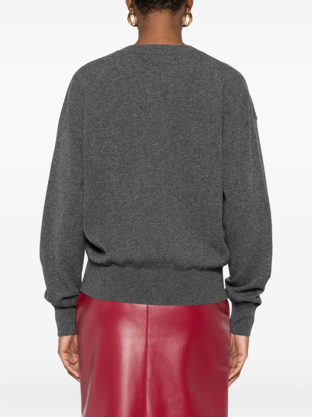 Saint Laurent Round-neck Sweater In Gray