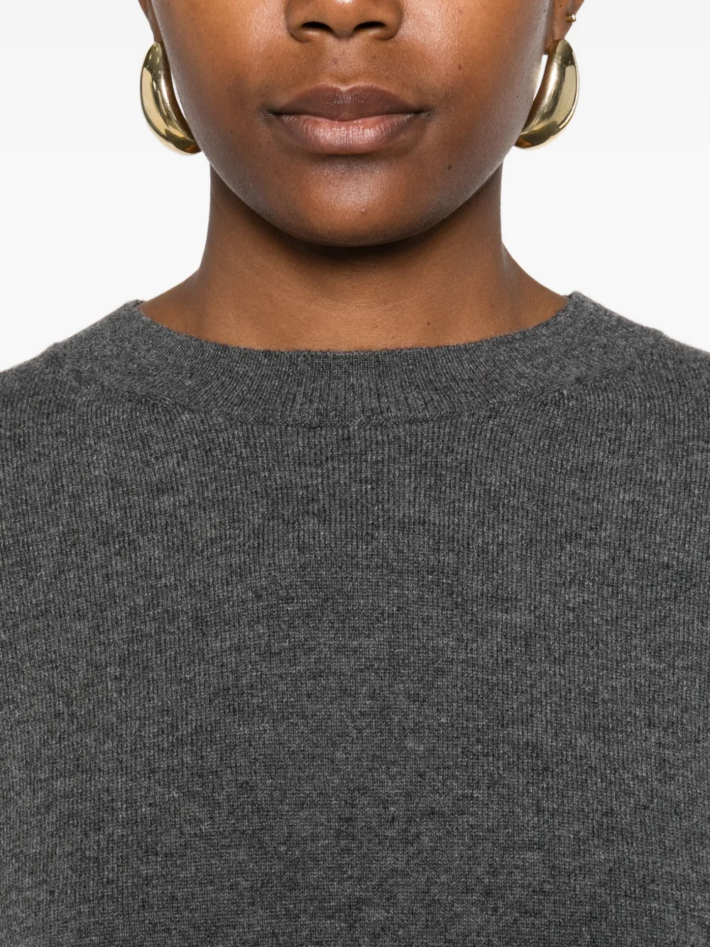 Saint Laurent Round-neck Sweater In Gray