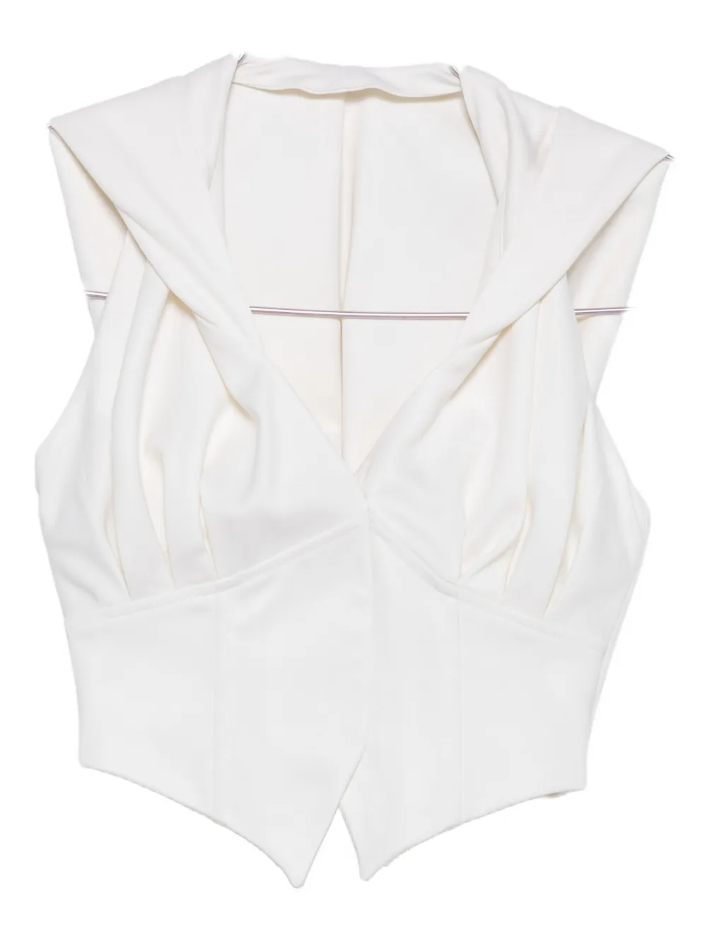 Vestiaire D'un Oiseau Libre Hooded Corset Vest In White