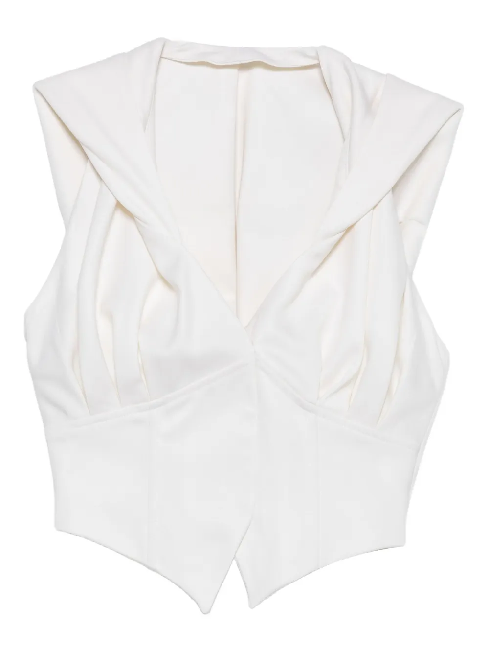 Vestiaire d'un Oiseau Libre フーデッド コルセットベスト - ホワイト Vestiaire d'un Oiseau Libre フーデッド コルセットベスト - ホワイト