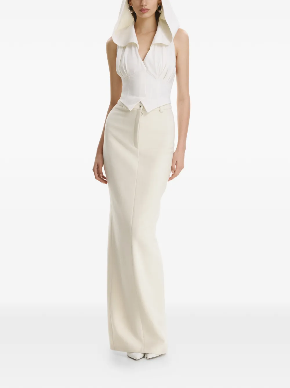 Vestiaire d'un Oiseau Libre Korsettop met capuchon - Wit