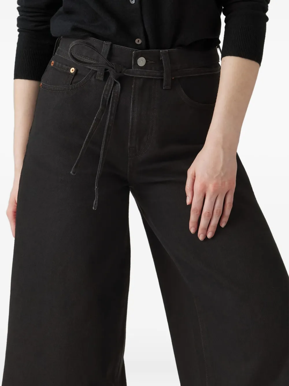 Levi's Tie-belt Cotton Jeans In Black