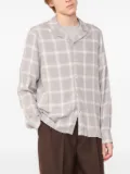 Officine Generale Eren camp-collar checked shirt - Grey