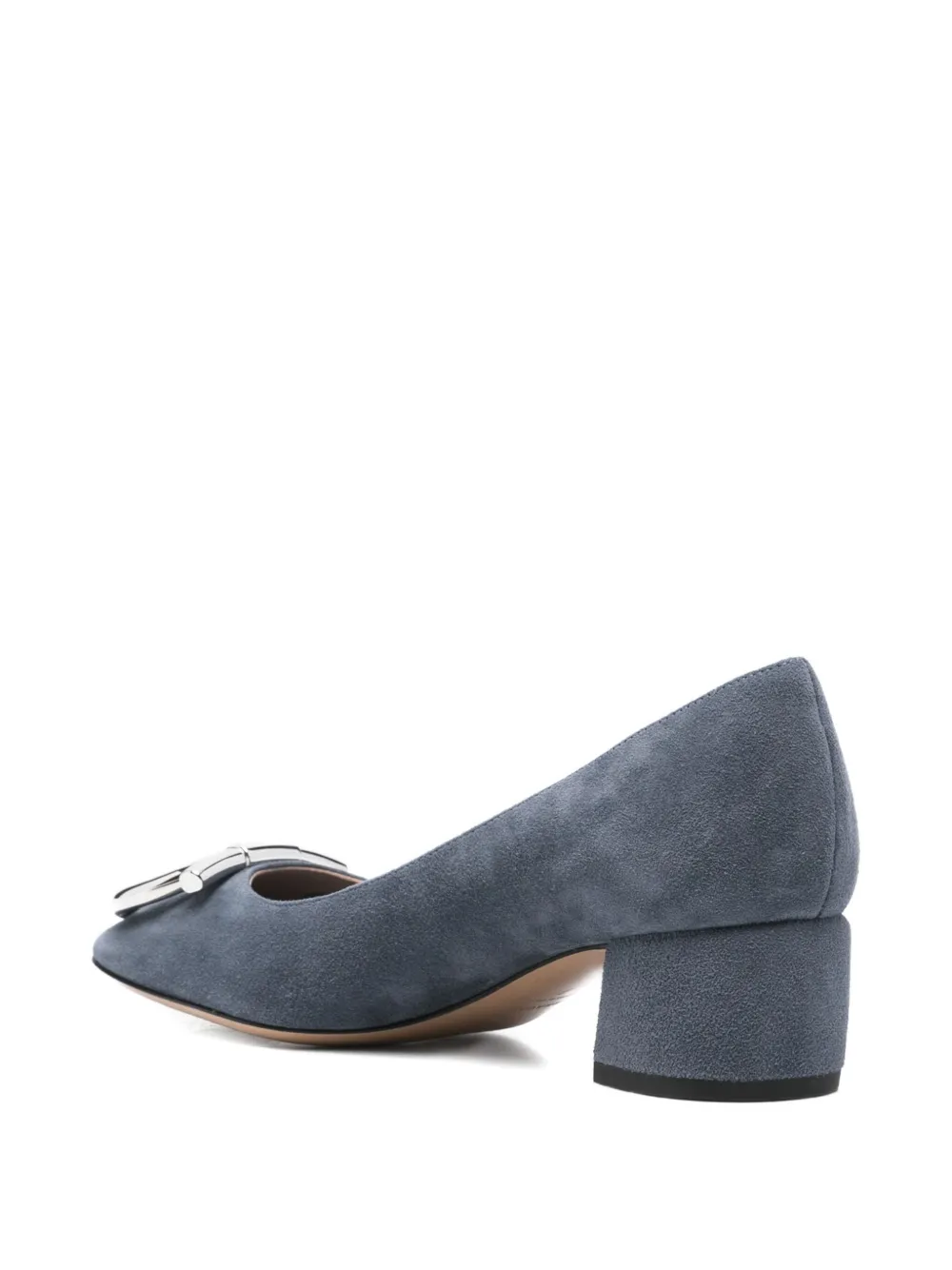 Ferragamo 40mm logo-buckle block-heel pumps Blue