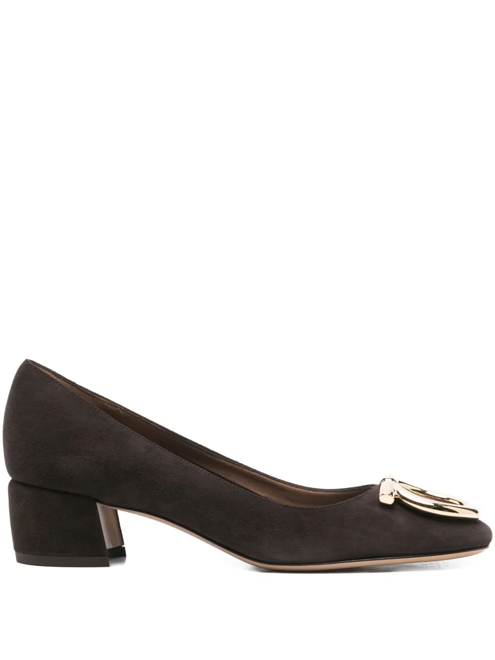 Ferragamo 40mm Gancini-embellished block-heel pumps Brown