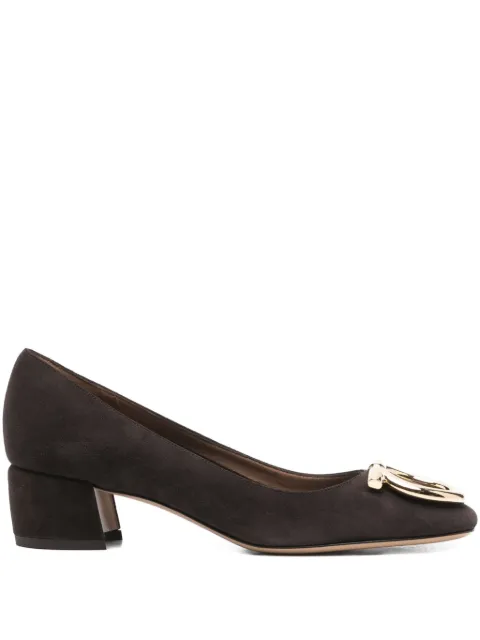 Ferragamo 40mm Gancini-embellished block-heel pumps