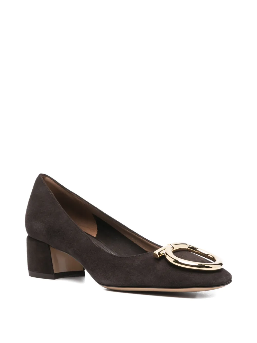 Ferragamo 40mm Gancini-embellished block-heel pumps Brown