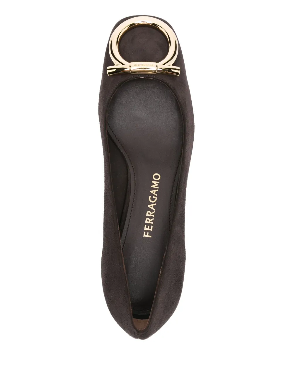 Ferragamo 40mm Gancini-embellished block-heel pumps Brown