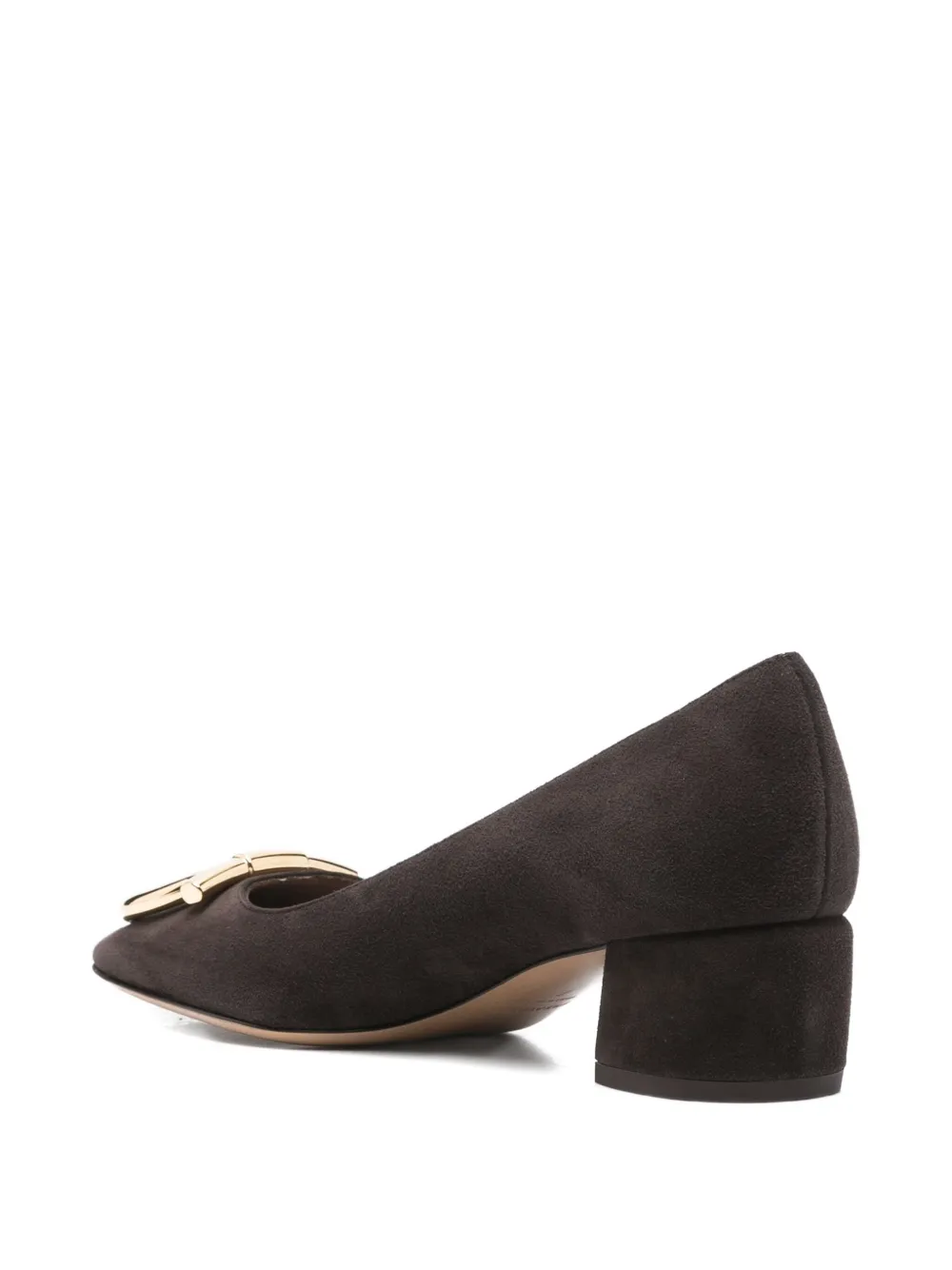 Ferragamo 40mm Gancini-embellished block-heel pumps Brown