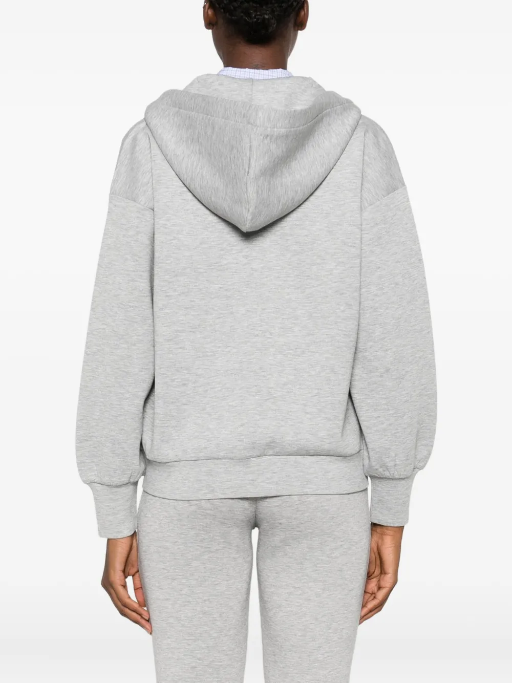 Twinset Hooded Zip-up Top In Gray