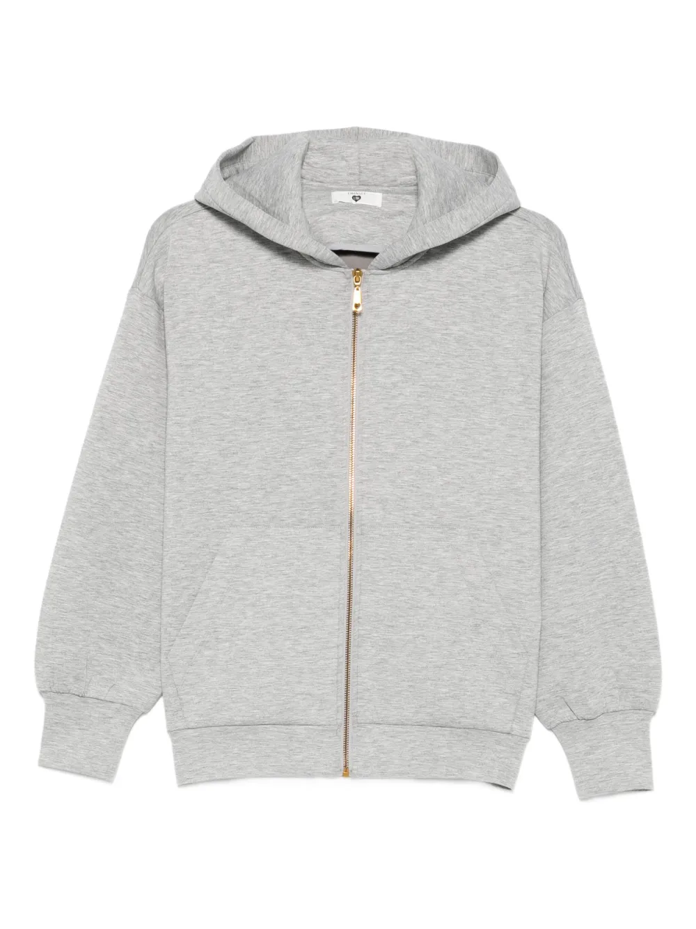 Twinset Hooded Zip-up Top In Gray