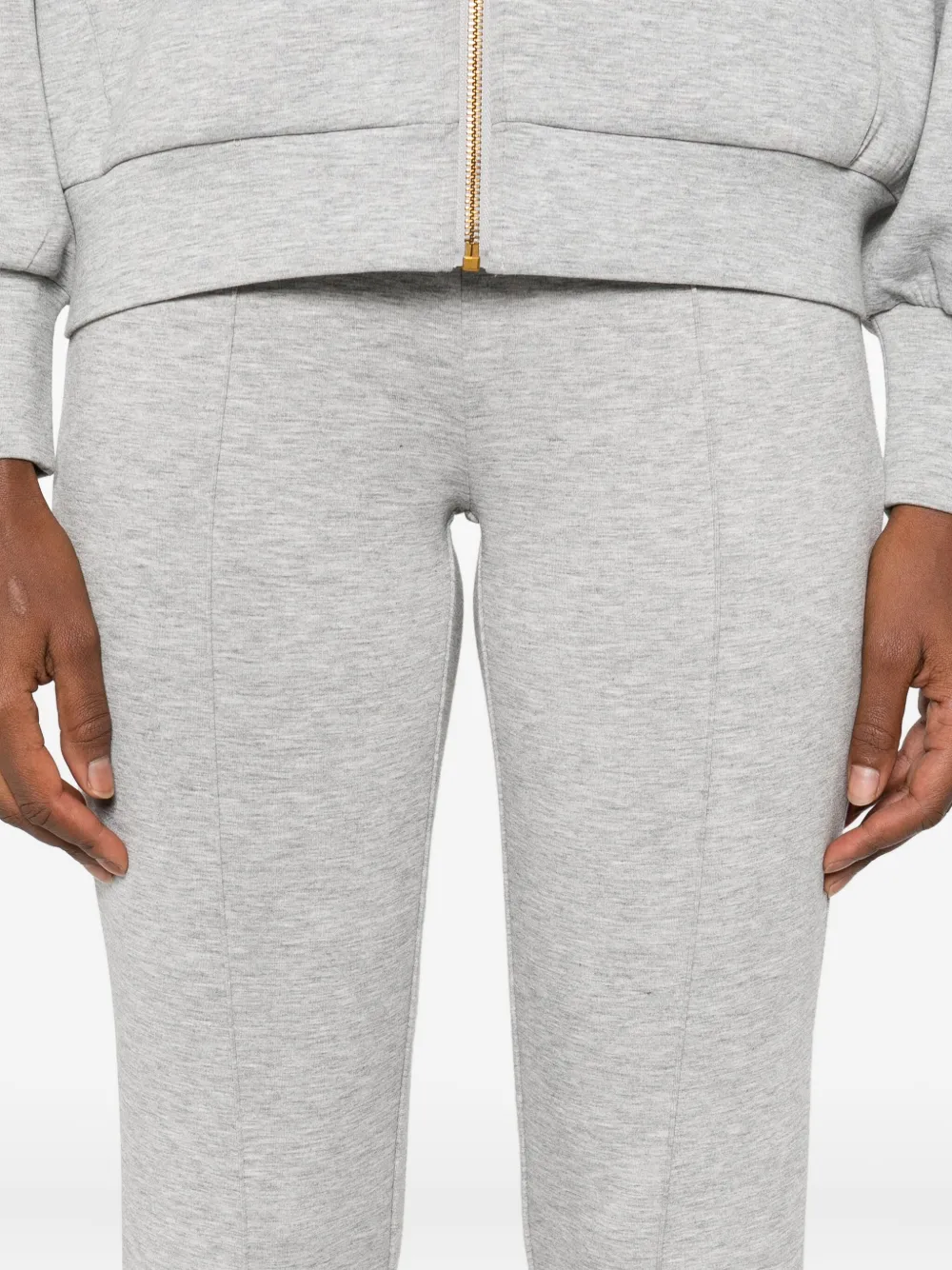 Twinset Front-seam Straight Trousers In Gray