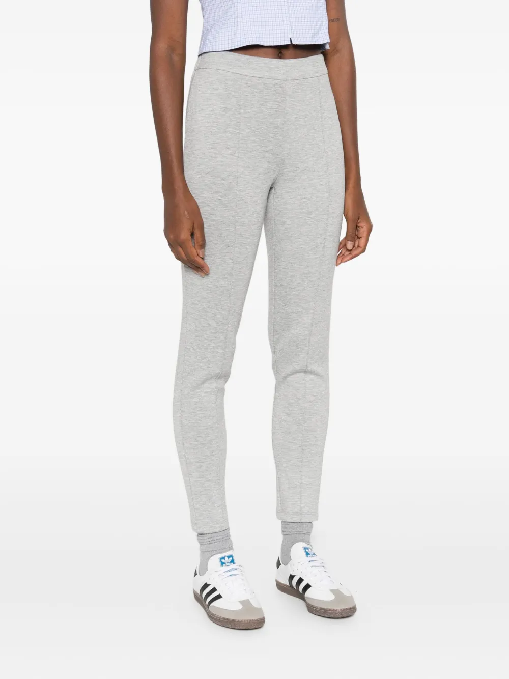 Twinset Front-seam Straight Trousers In Gray
