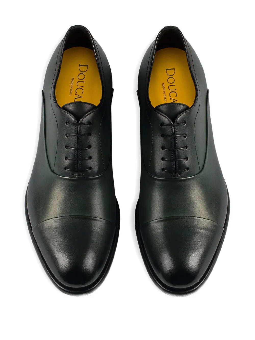 Doucal's leather Oxford lace-up shoes Green