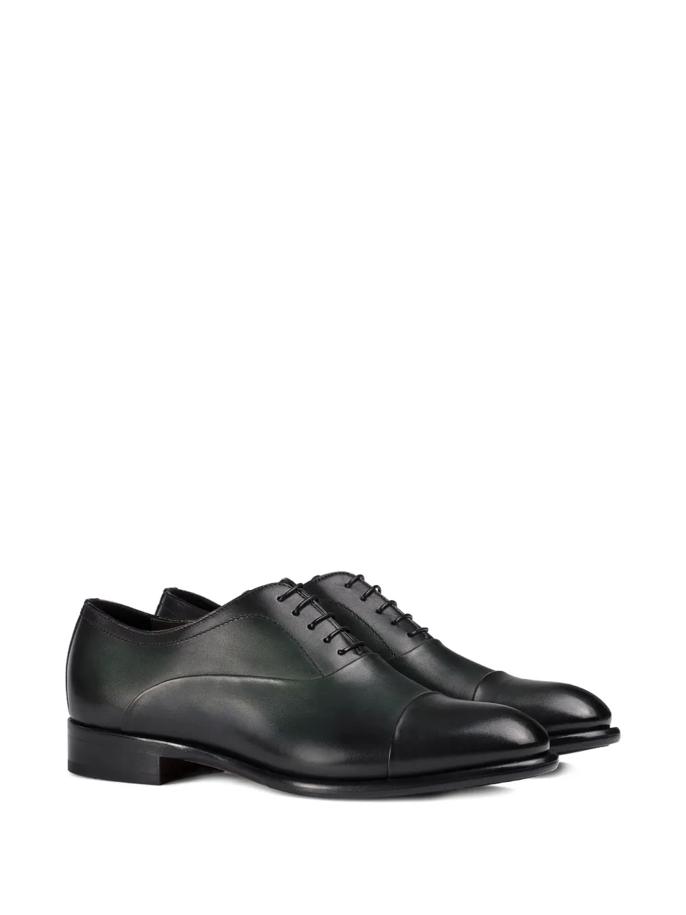Doucal's leather Oxford lace-up shoes Green