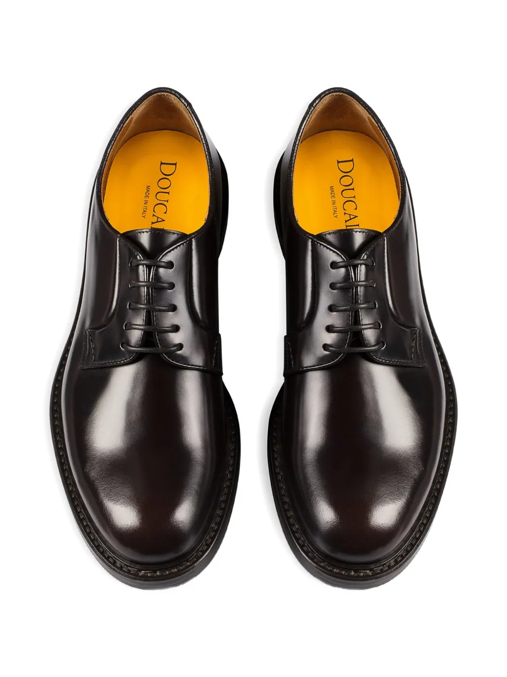 Doucal's leather lace-up derby shoes Brown