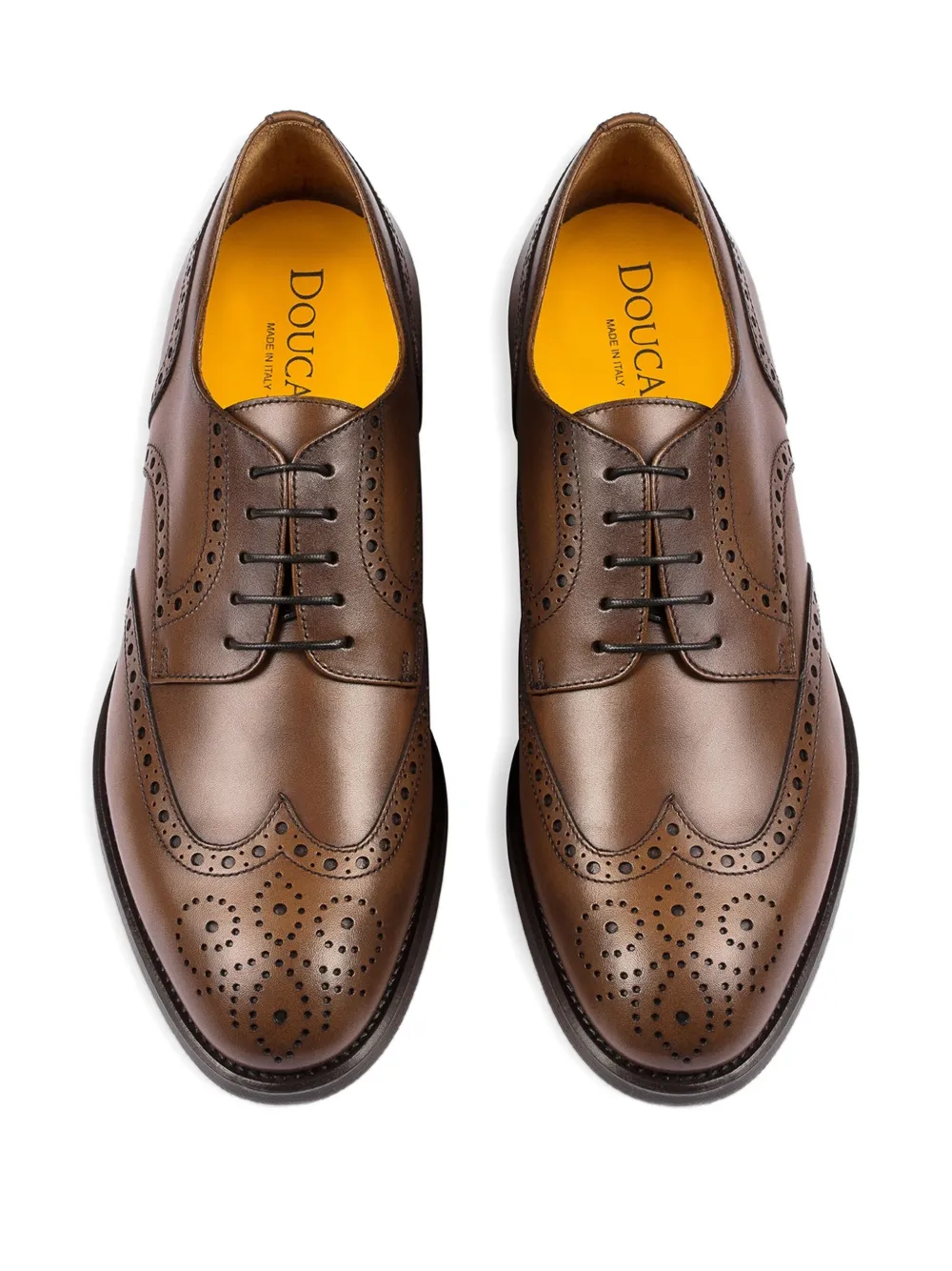 Doucal's leather lace-up brogues Brown