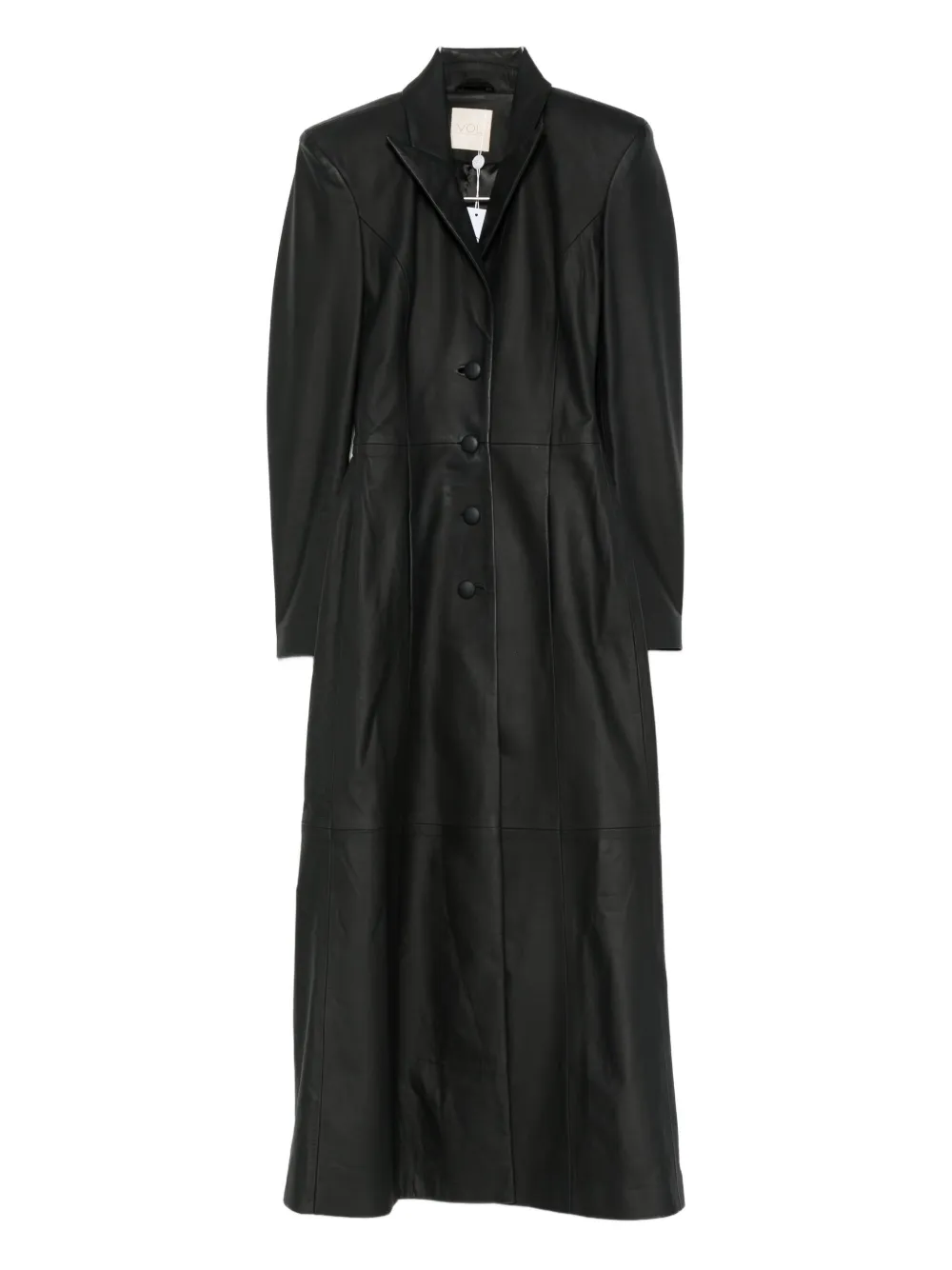 Vestiaire D'un Oiseau Libre Leather Maxi Coat In Black