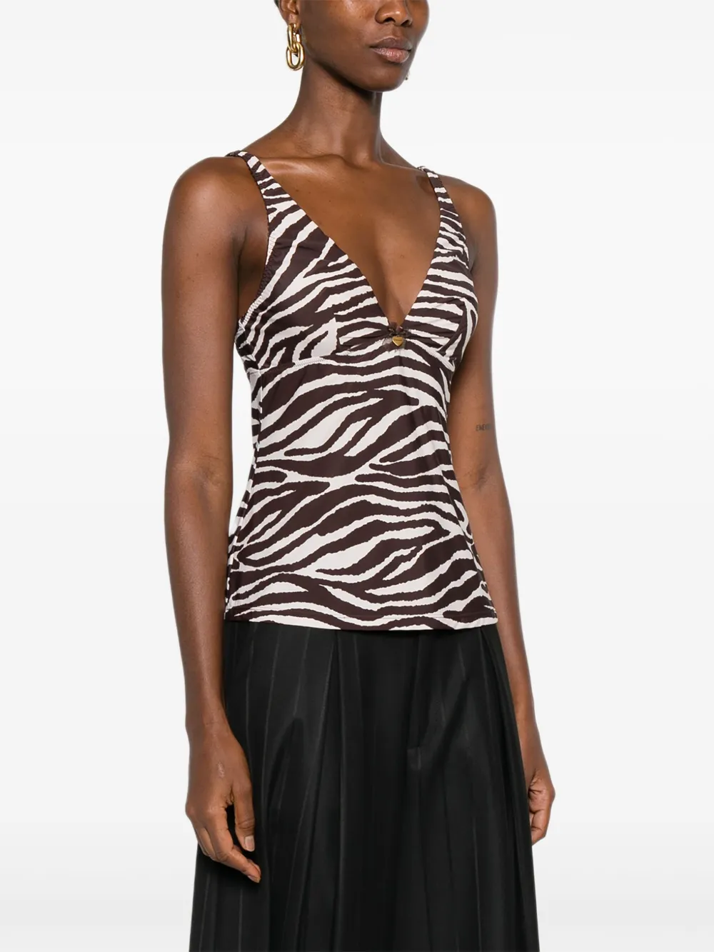 TWINSET Top met zebraprint Bruin