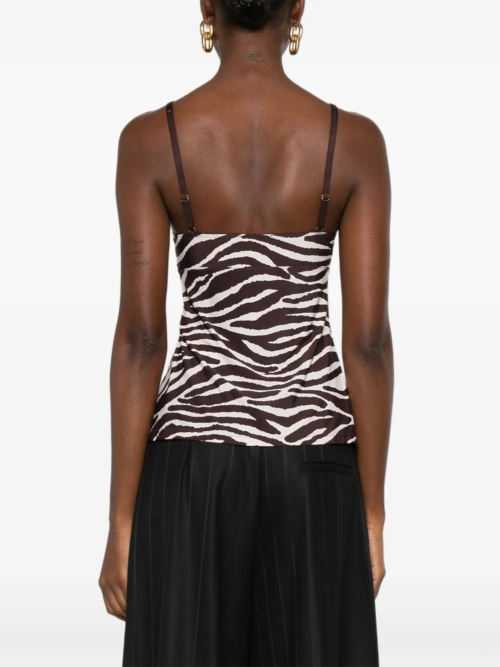 TWINSET Top met zebraprint Bruin