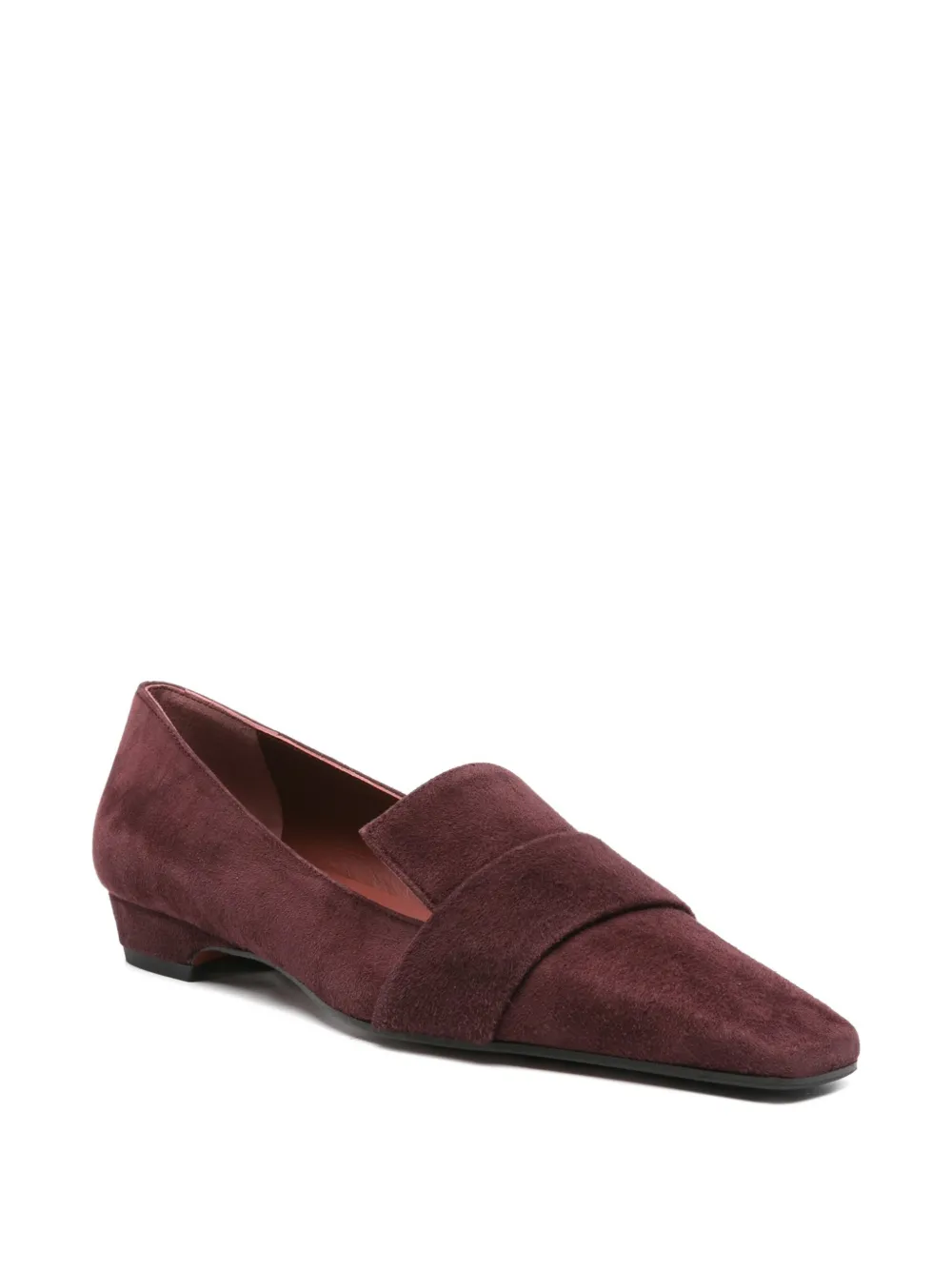 Roberto Festa Suede Square-toe Loafers In Red
