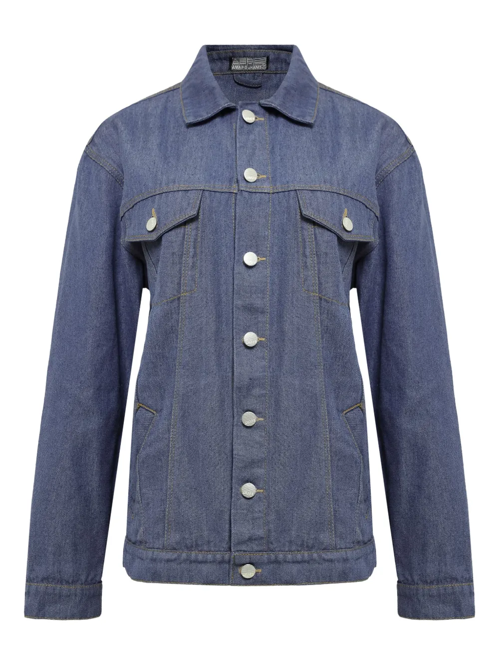 button-fastening denim jacket