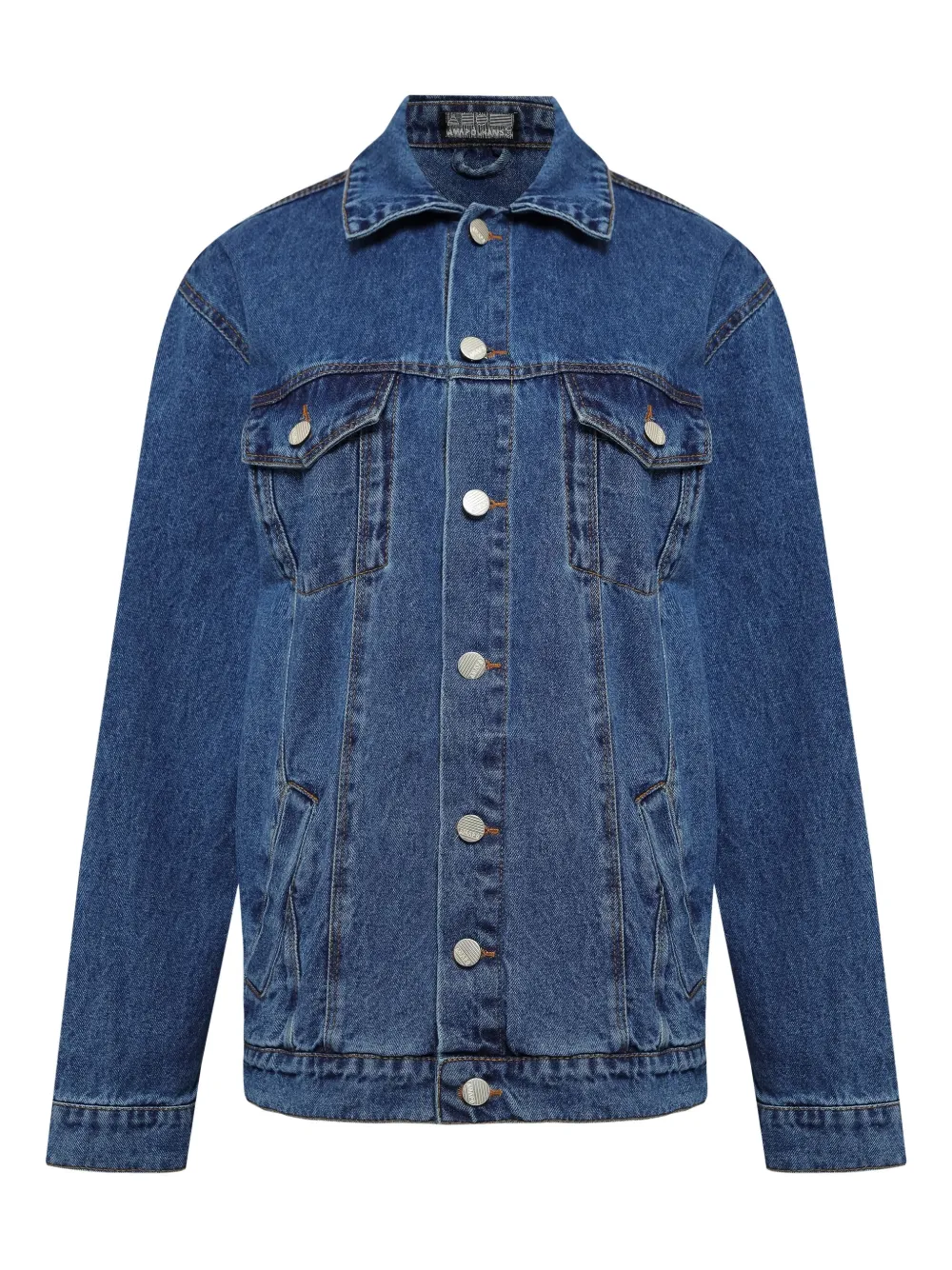 button-fastening denim jacket