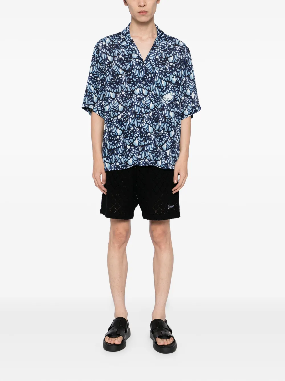 Alexander McQueen Overhemd met print - Blauw