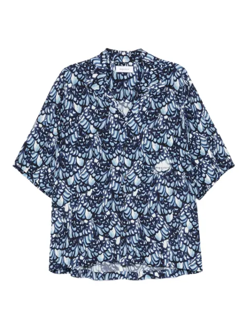 Alexander McQueen feather-print short-sleeve shirt