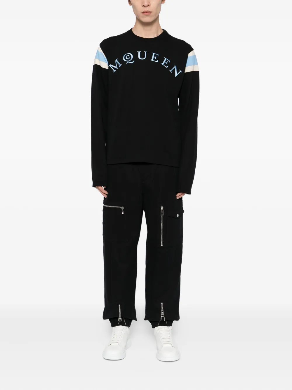 Alexander McQueen Sweater met geborduurd logo - Zwart