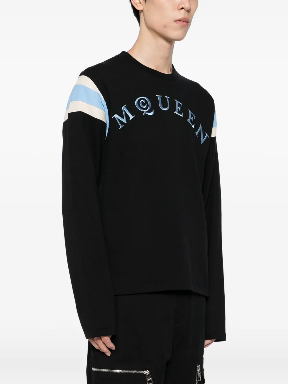 Alexander McQueen Sweater met geborduurd logo Zwart