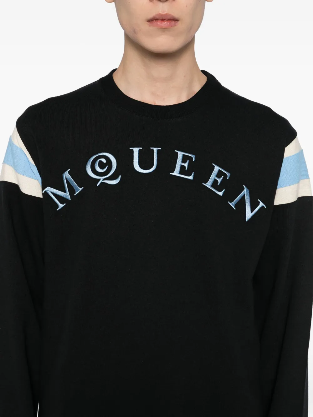Alexander McQueen Sweater met geborduurd logo Zwart