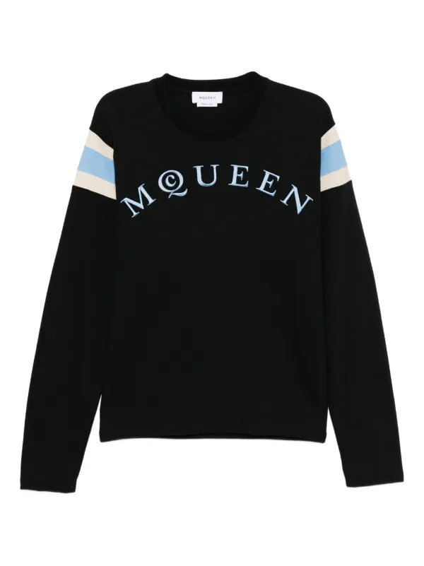 スウェット・トレーナー ALEXANDER MCQUEEN Logo Embroidered Hoodie Black Alexander McQueen logo-embroidered Hoodie | Black | FARFETCH