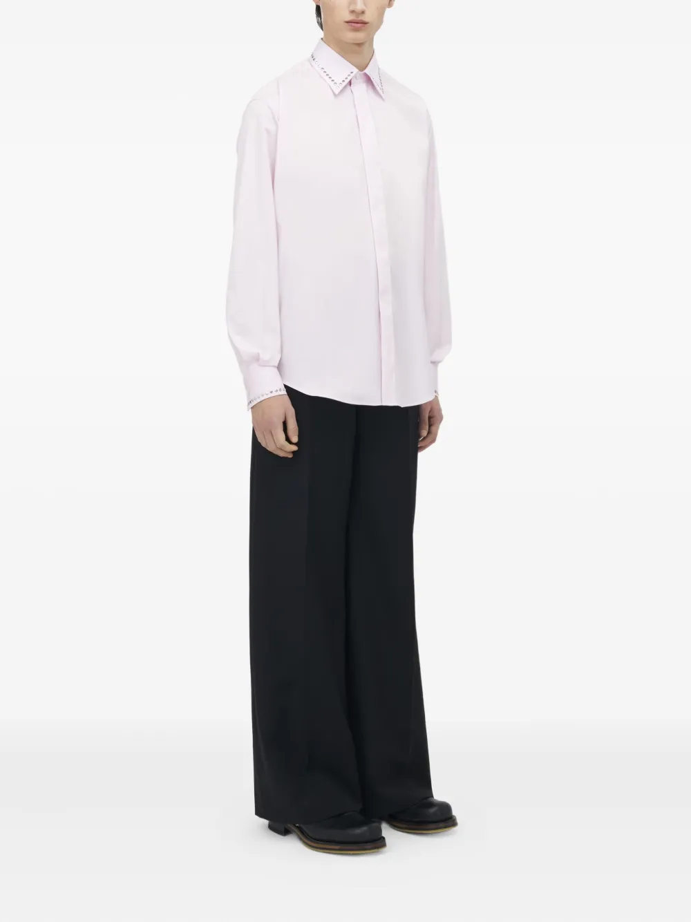 Alexander McQueen embellished-collar cotton shirt Roze