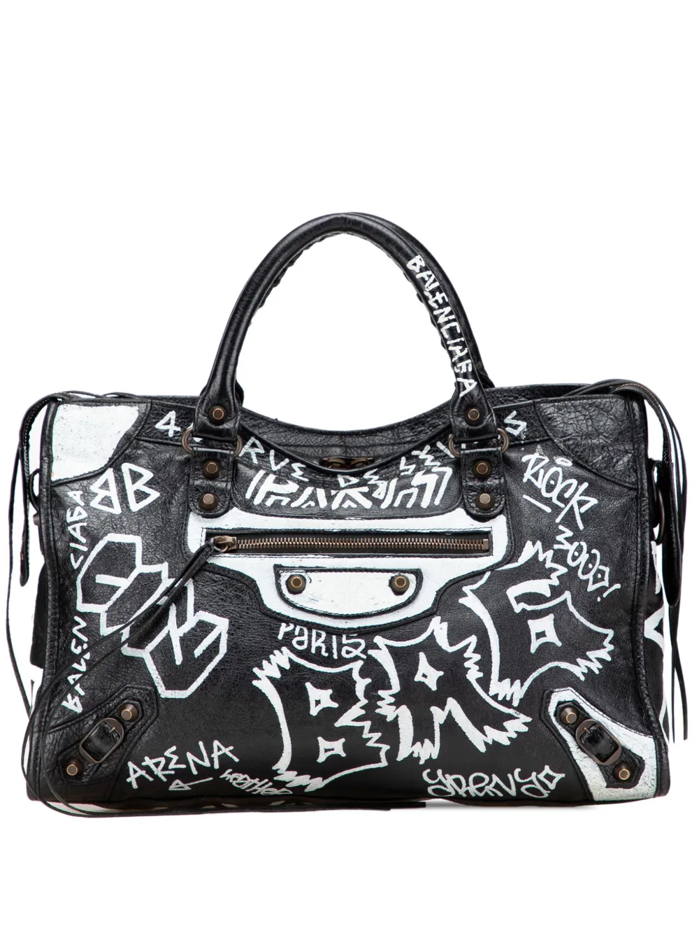 2019 Lambskin Motocross Graffiti All Over Classic City satchel