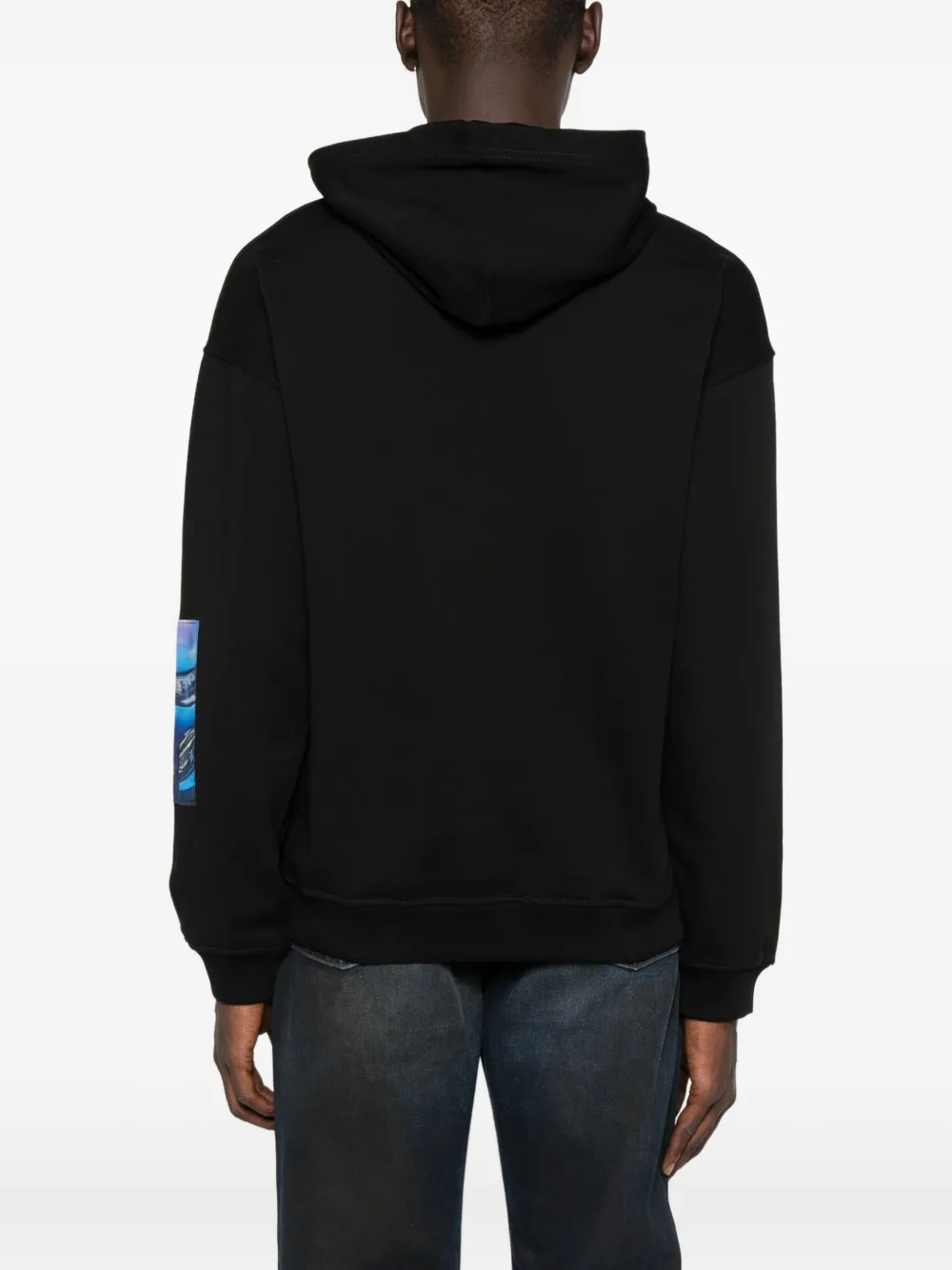 Diesel patchwork-print hoodie Zwart