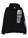 Diesel patchwork-print hoodie - Black
