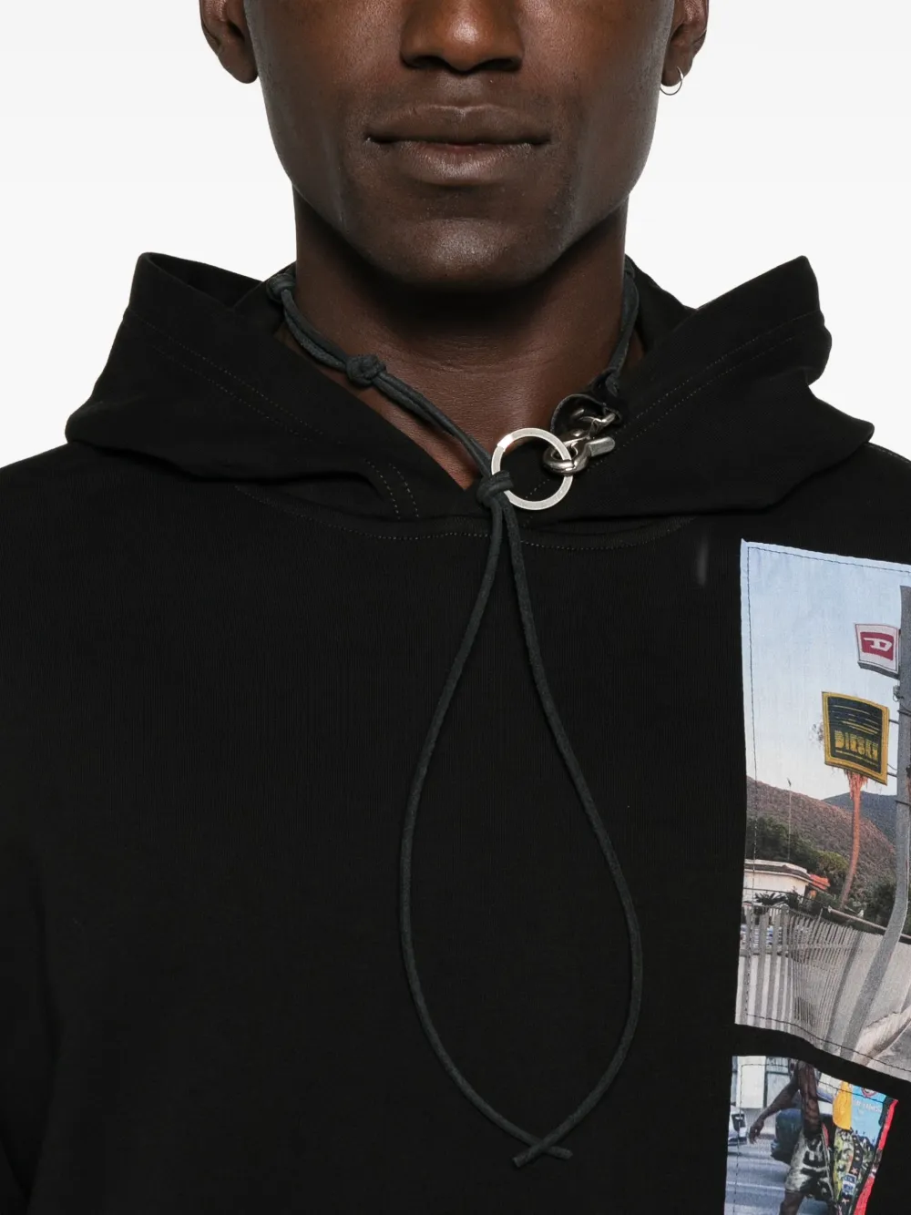 Diesel パッチワークプリント パーカー | ブラック | FARFETCH JP