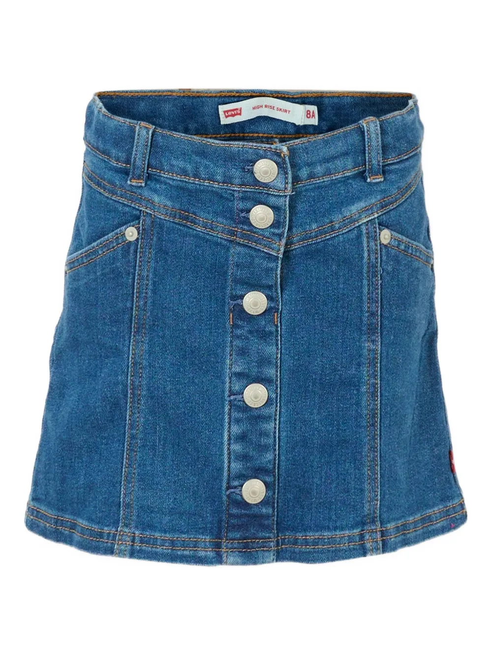 Levi's Kids button-front denim skirt Blauw