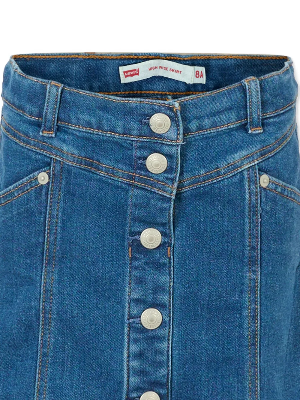 Levi's Kids button-front denim skirt Blauw