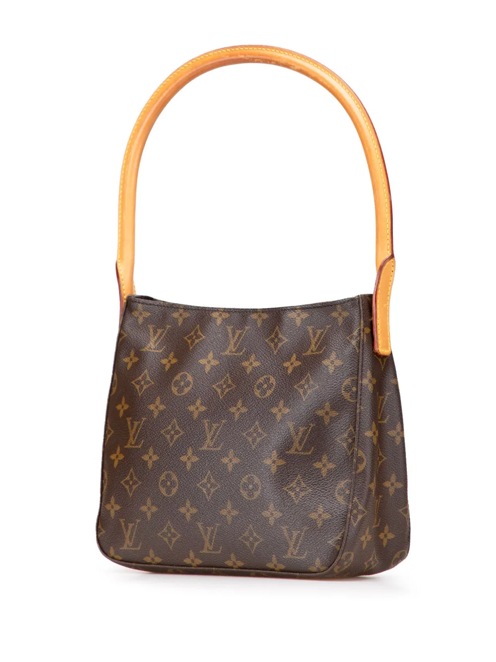 Pre-owned Louis Vuitton 2001 Monogram Looping Mm Shoulder Bag In Brown