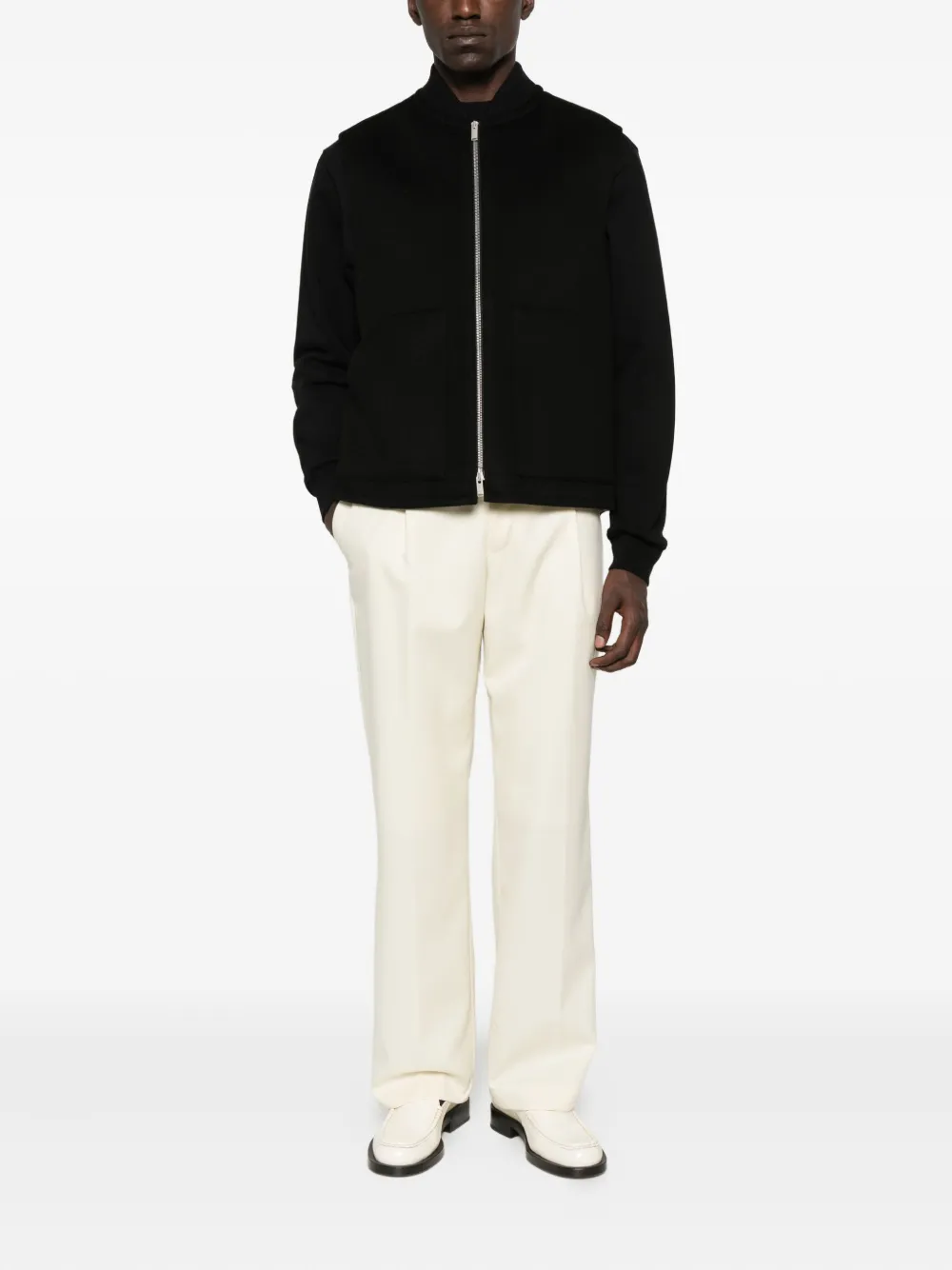 Lardini zip-front gilet Zwart