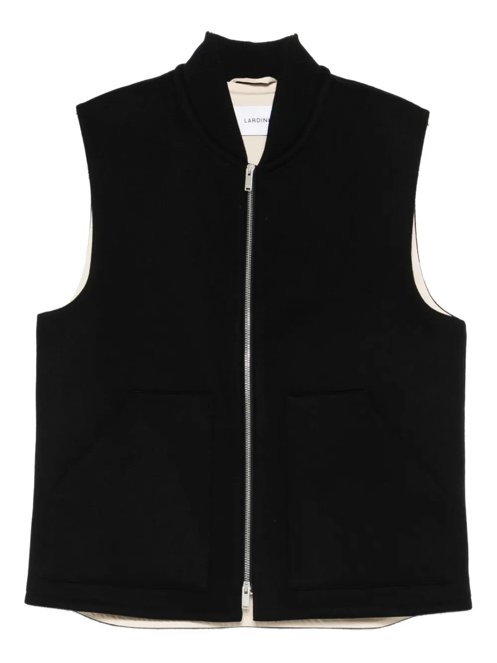 Lardini zip-front gilet Zwart