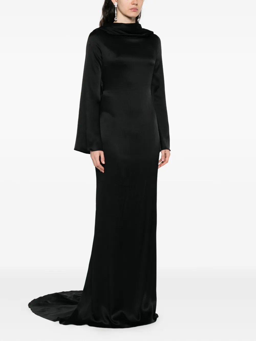 Giuseppe Di Morabito Cowl-neck High-low Maxi Dress In Black