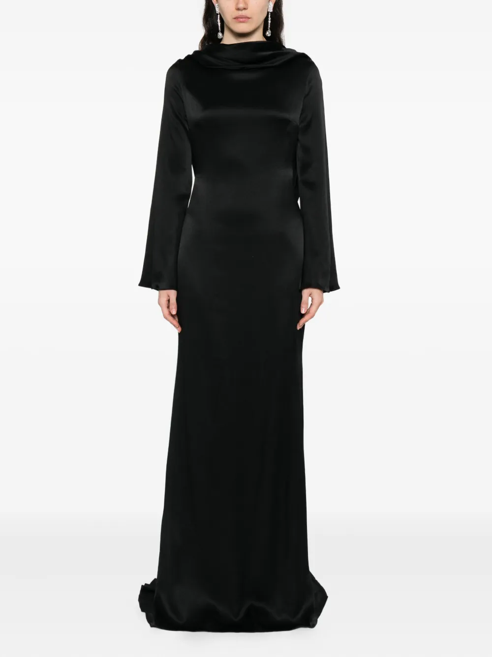 Giuseppe Di Morabito Cowl-neck High-low Maxi Dress In Black