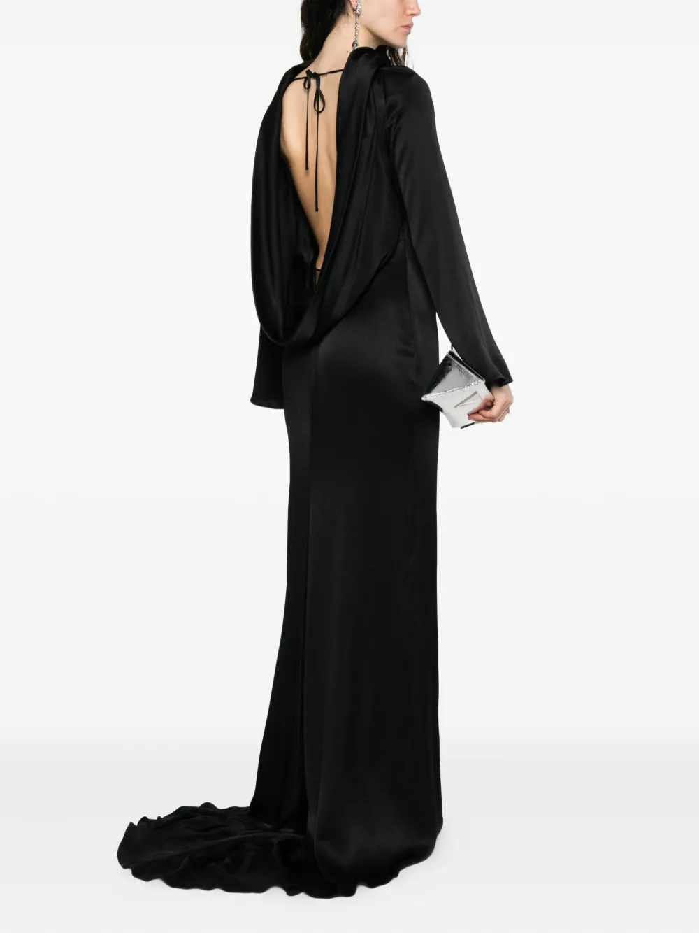 Giuseppe Di Morabito Cowl-neck High-low Maxi Dress In Black