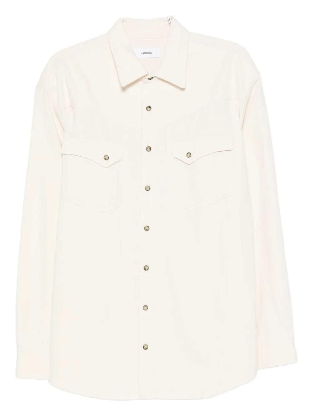 Lardini button-placket pocket shirt Beige