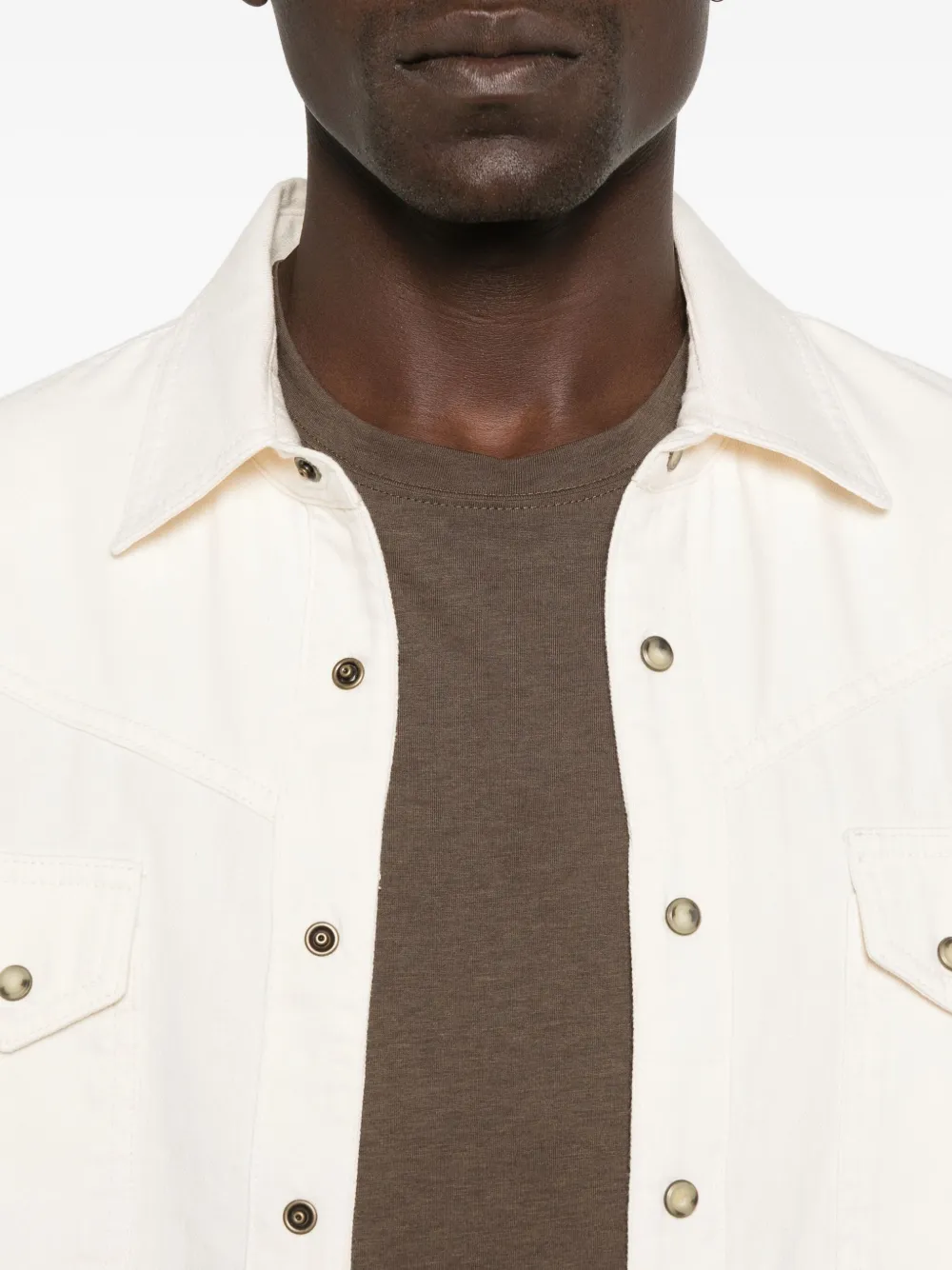 Lardini Overhemd met knopen en zak Beige