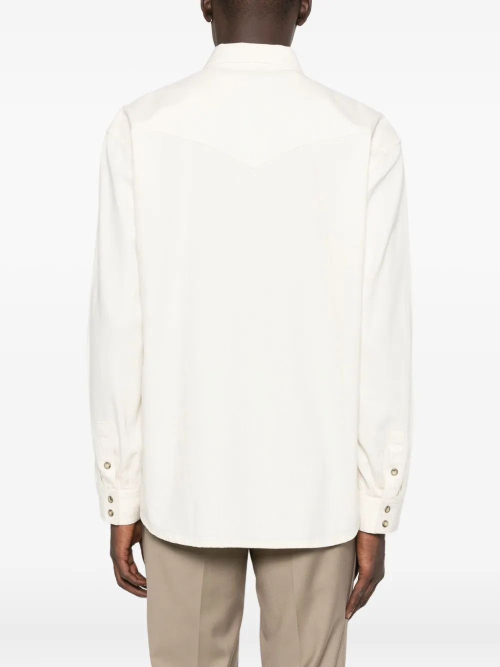 Lardini Overhemd met knopen en zak Beige